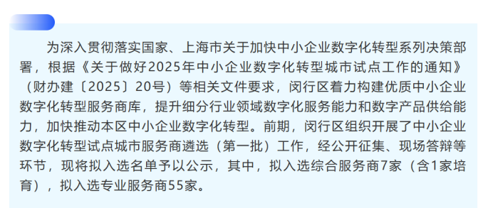 索菲丝成功入选闵行区首批中小企业数字化转型专业服务商